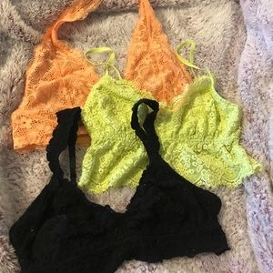 3 Lacy Bralettes - Medium